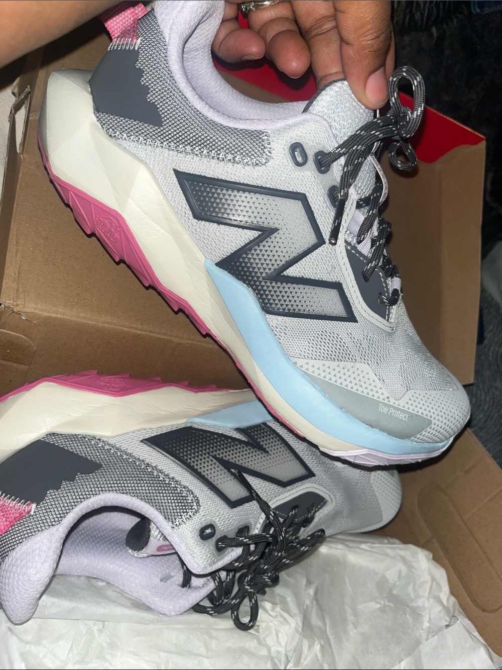 New Balance Dynasoft Nitrel V6- Light Gray, Pink, Lavender, Aqua - Picture 4 of 5